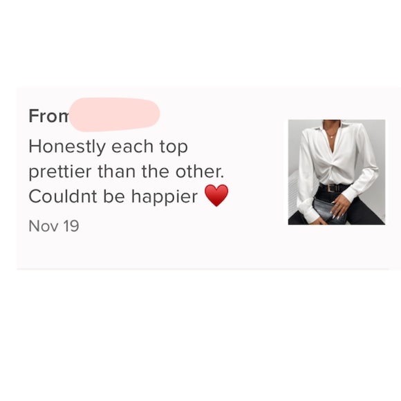 Twist Front White Office Shirt Long Sleeve Collar Neckline V-Neck - Picture 8 of 10